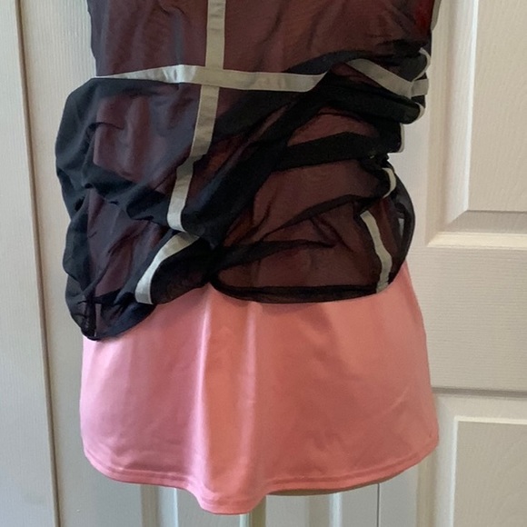 Inphorm- Athletic Tee- Purple Mesh Over Pink- Size Large - Picture 5 of 8